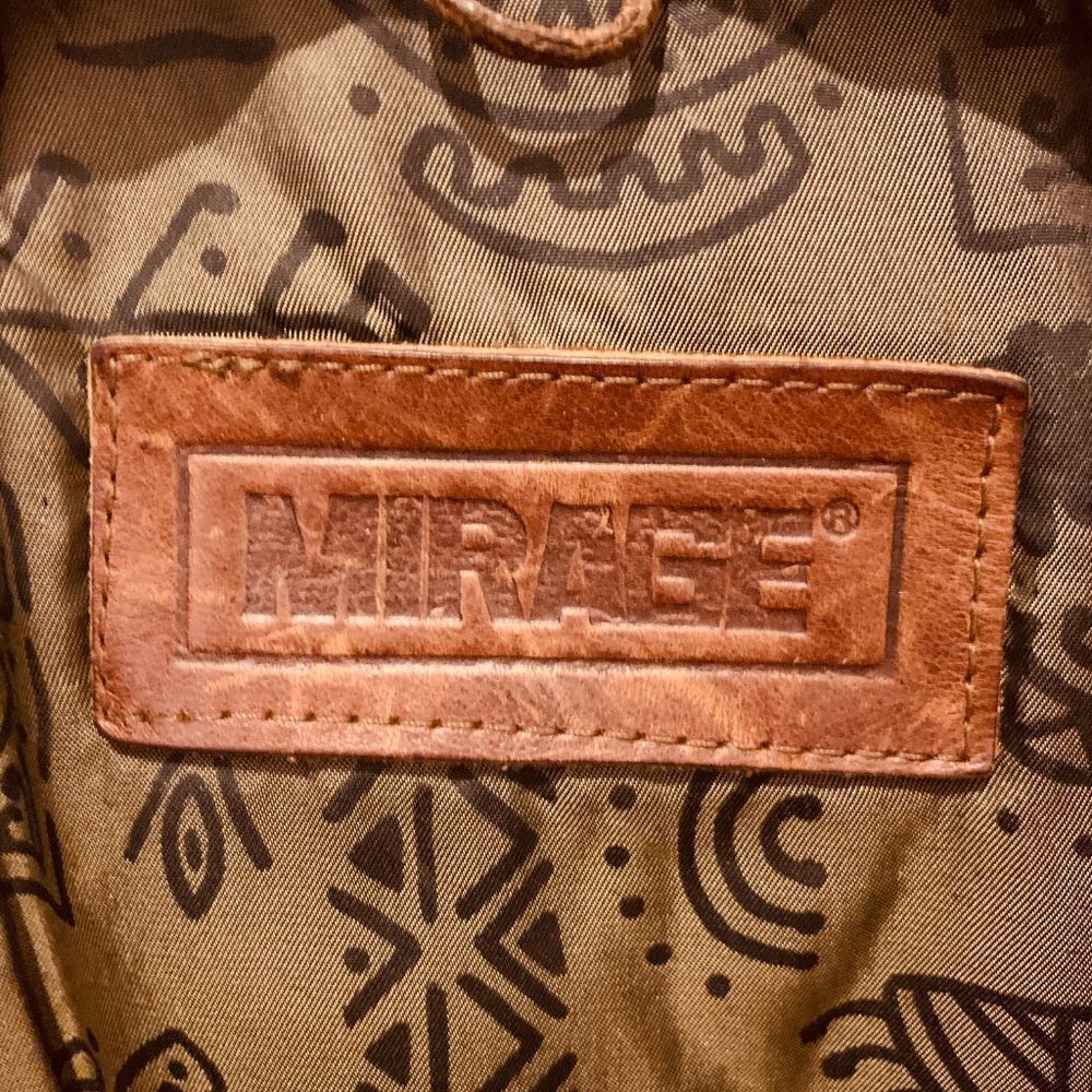 Vintage Mirage Brown Soft Distressed Leather Jacket Coat Size 44 XL - Picture 13 of 15